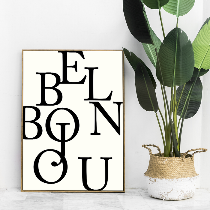 Affiche Poster Minimaliste - Bel Bonjou (50x70cm)