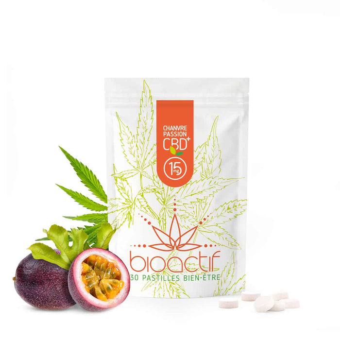 Pastilles CBD + CBG Bonbon bio Chanvre Passion 15mg x30