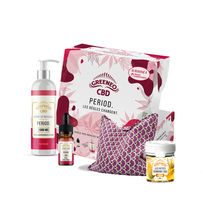 Coffret PERIOD à base de CBD pour les règles douloureuses - Greeneo