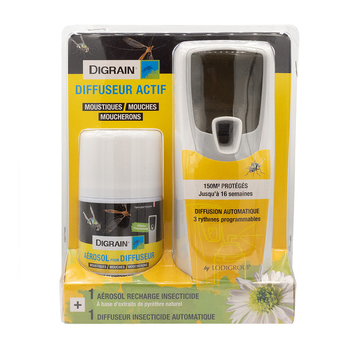 Pack aérosol insecticide et diffuseur actif - Digrain
