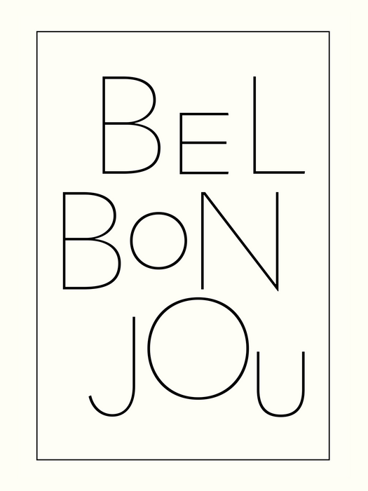 Affiche Poster Minimaliste - Bel Bonjou Déstructuré (50x70cm)