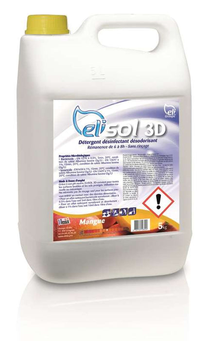 Elisol 3D Mangue - Détergent, désinfectant, désodorisant (5kg)