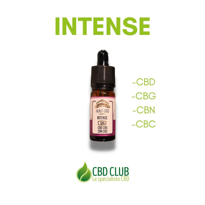 Huile intense CBD+CBG+CBN+CBC - 10% de CBD - Greeneo